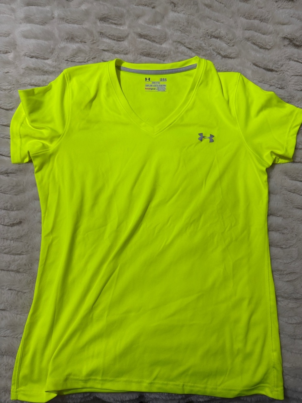 Under Armour Women's V-Neck Performance Tee in Neon Yellow